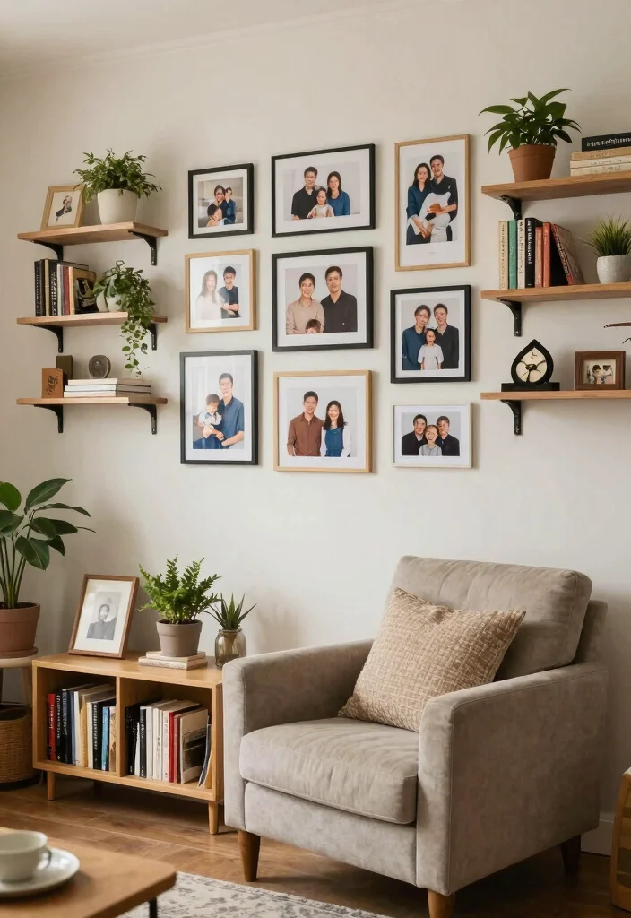 14 Modern Rustic Living Room Ideas with Natural Texture 10. Personal Touches 0