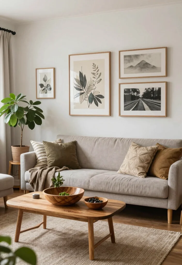 14 Modern Rustic Living Room Ideas with Natural Texture 14. Thoughtful Accents 0