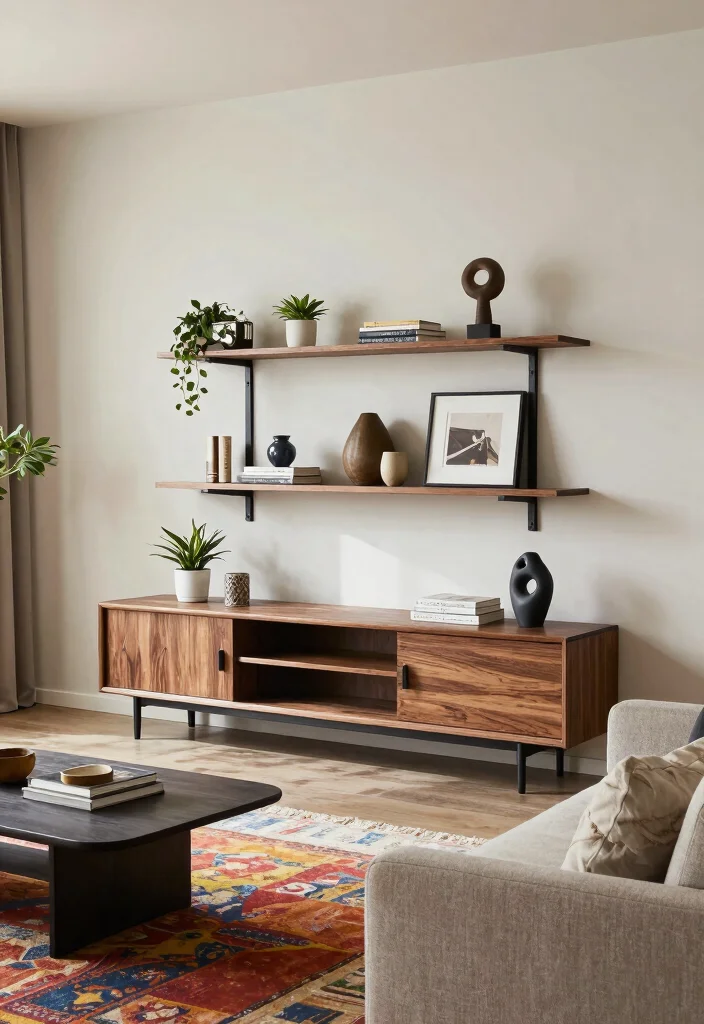 14 Modern TV Unit Ideas for Stylish Living Rooms 10. Artfully Asymmetrical Units 0