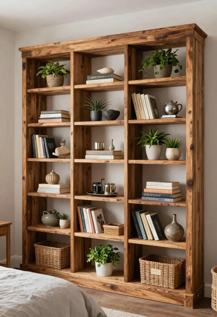 14 Rustic Farmhouse Bedroom Ideas with Cozy Charm 13. Embracing Open Shelving 0