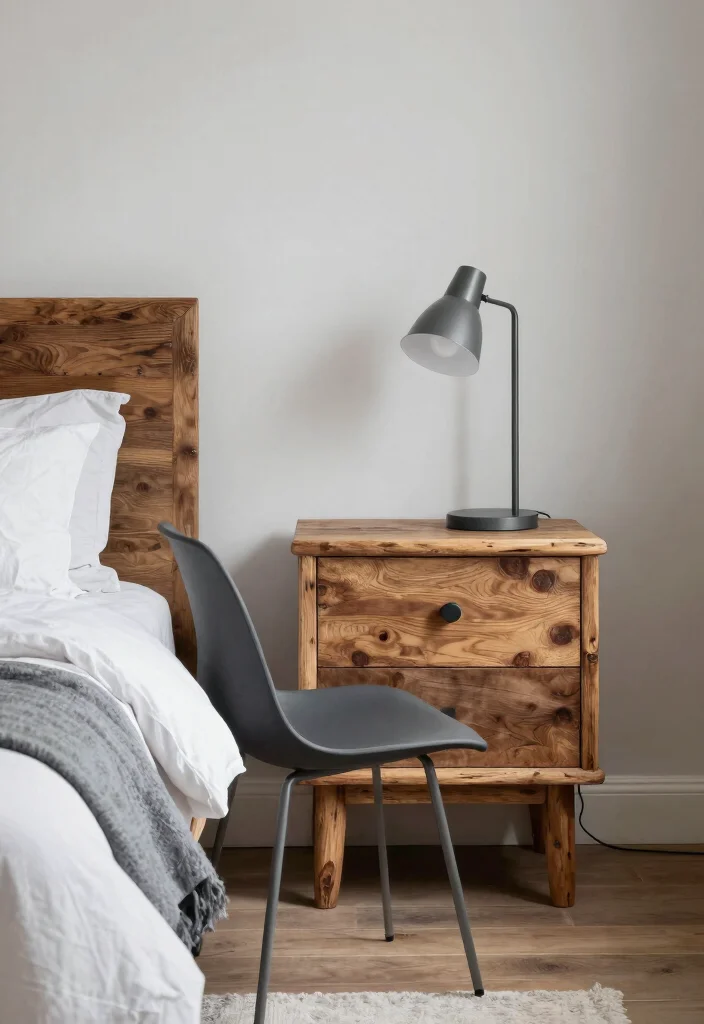 14 Rustic Farmhouse Bedroom Ideas with Cozy Charm 9. Mixing Modern and Rustic Styles 0