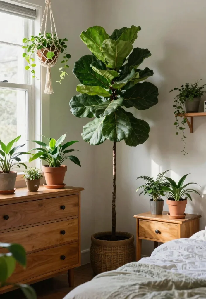 14 Vintage Bedroom Decor Ideas with Timeless Character 14. Plants for Freshness and Life 0