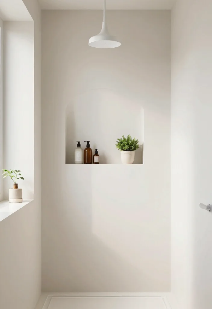 14 Walk In Shower Bathroom Ideas for a Clean Modern Look 5. Minimalist Shower Shelving 0