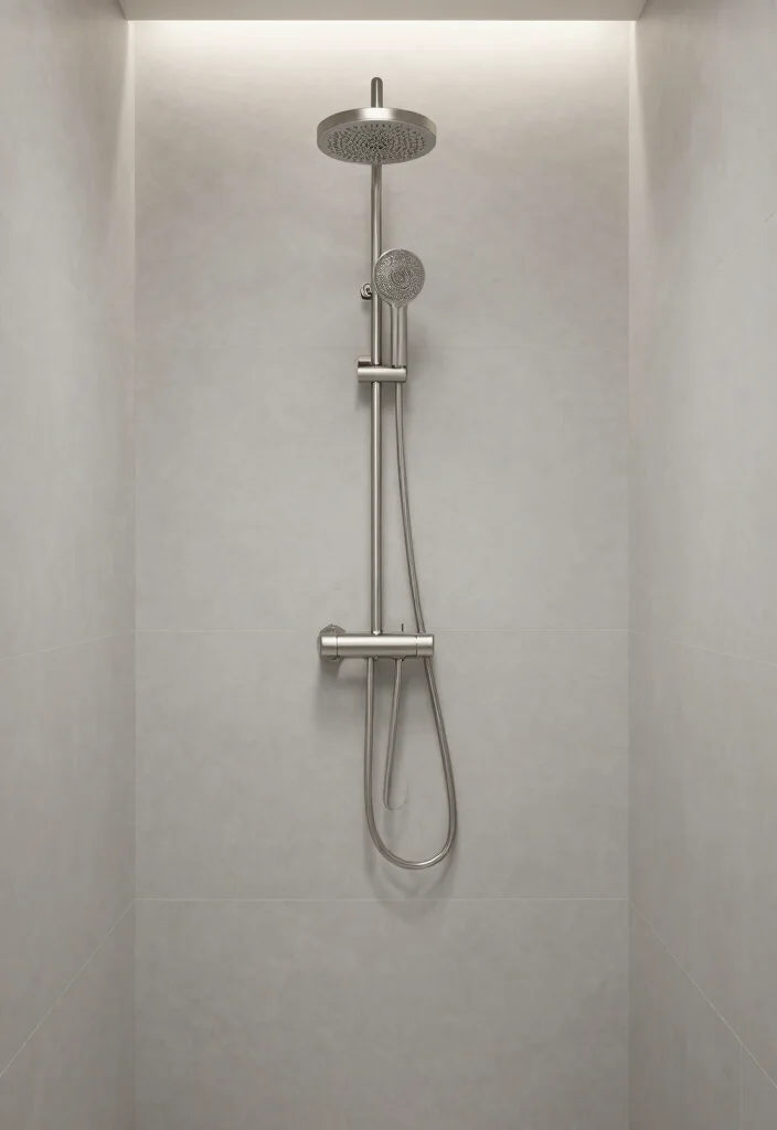 14 Walk In Shower Bathroom Ideas for a Clean Modern Look 9. Minimalist Fixtures 0