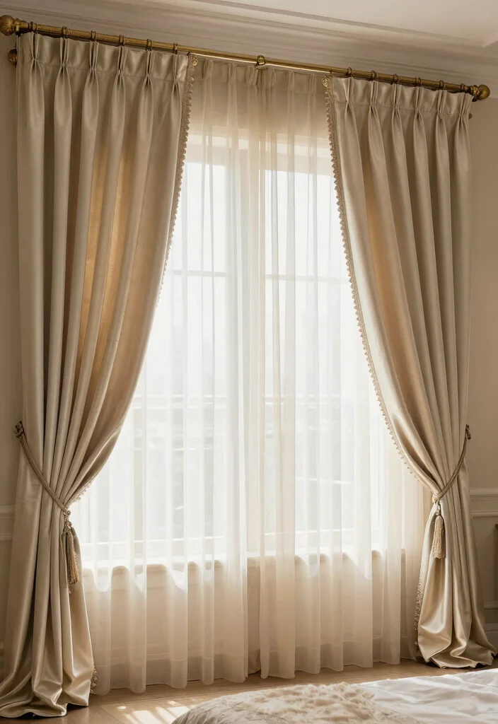 18 Luxury Elegant Bedroom Ideas with Refined Comfort 17. Elegant Window Treatments 0