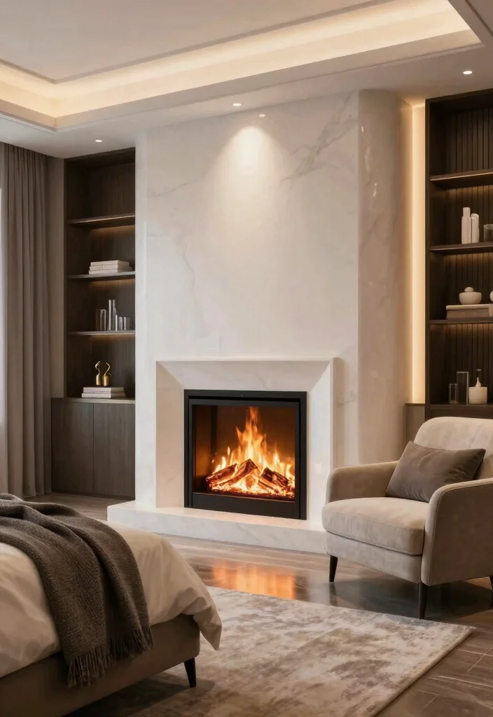 18 Luxury Elegant Bedroom Ideas with Refined Comfort 18. Cozy Fireplaces 0