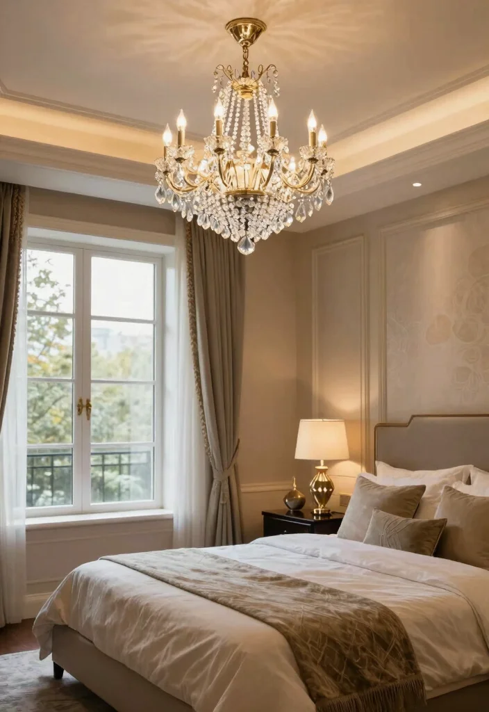 18 Luxury Elegant Bedroom Ideas with Refined Comfort 5. Statement Lighting 0