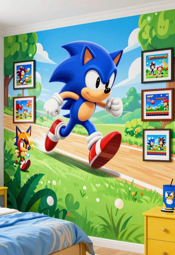 9 Sonic Bedroom Ideas for Fans and Creative Themes 2. Sonic Wall Art Decals 0