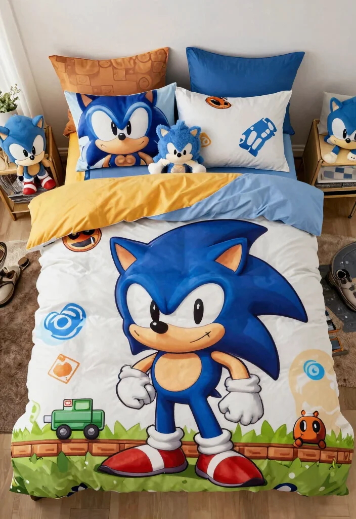 9 Sonic Bedroom Ideas for Fans and Creative Themes 3. Fun Bedding Sets 0